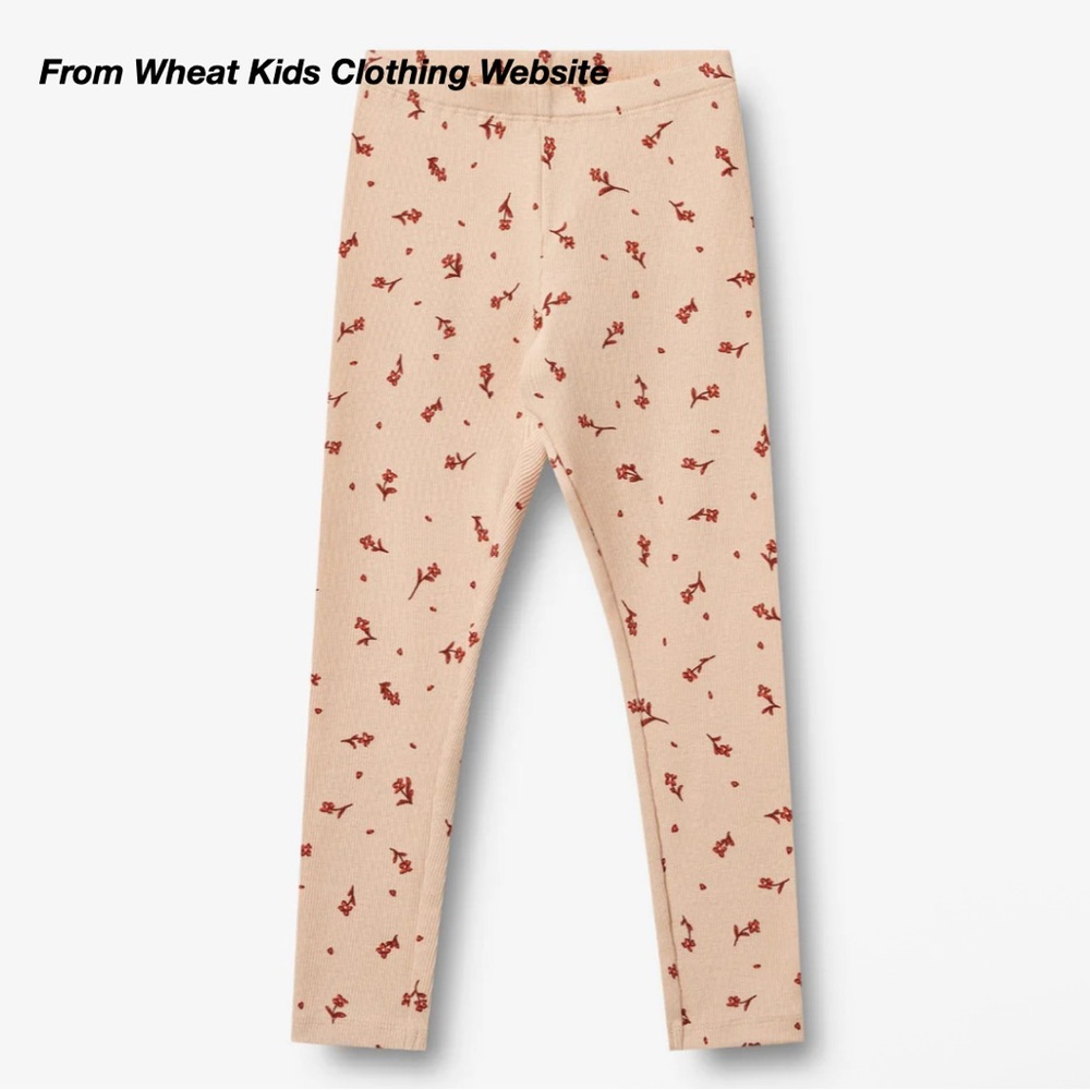 NWT: WHEAT JULES JERSEY LEGGINGS IN ROSE WATER FLOWERS (3Y)